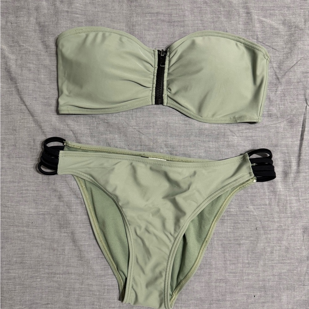 Mint Green Strapless Bikini Set Size M